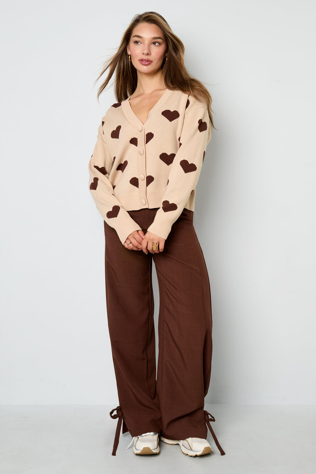 Viscose Gebreide Dames Trui Leuk Hart Patroon Herfst/Winter