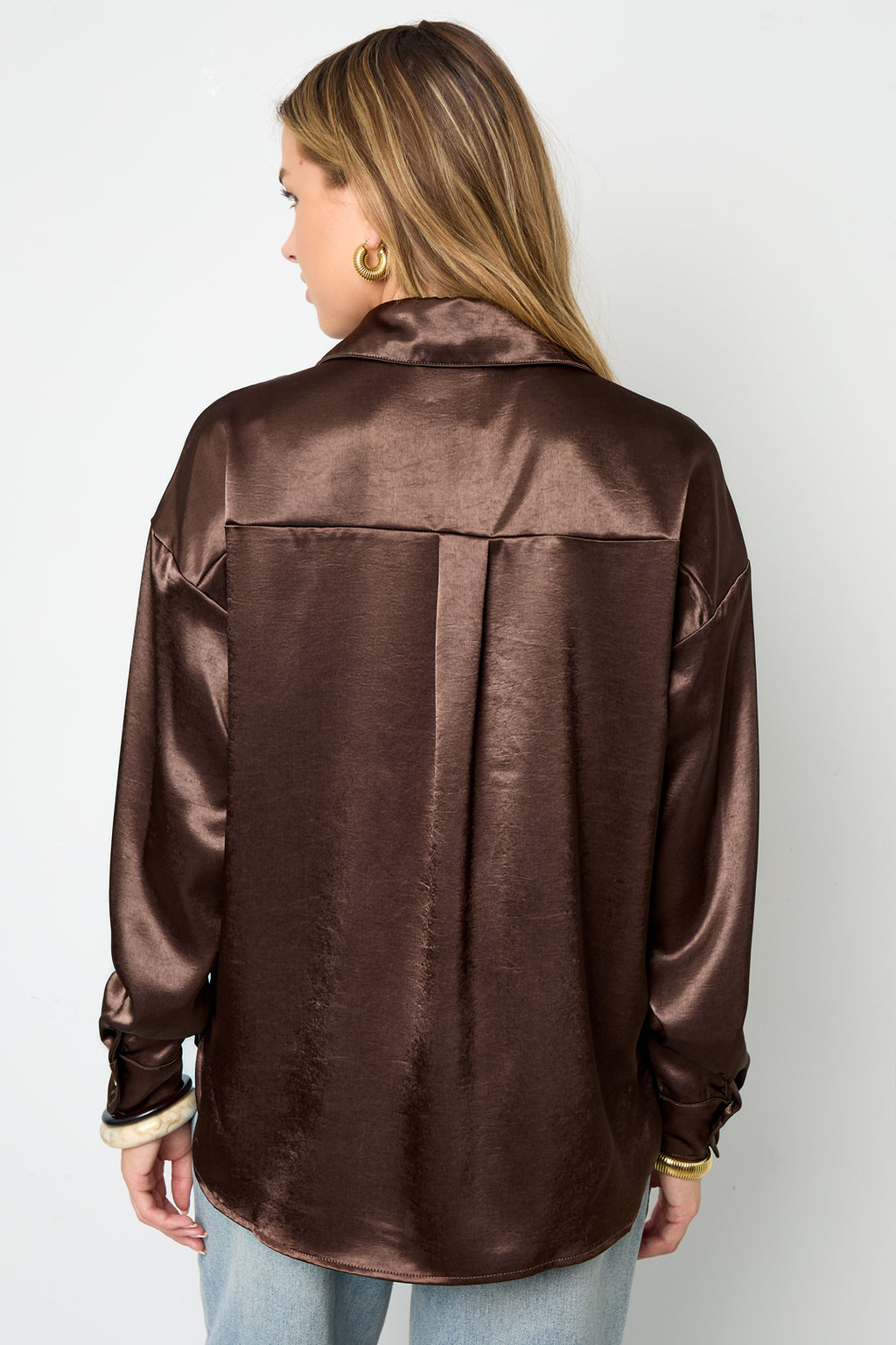 Woven Polyester Fiber Vrouwen Overhemd Casual Solid Color Basic