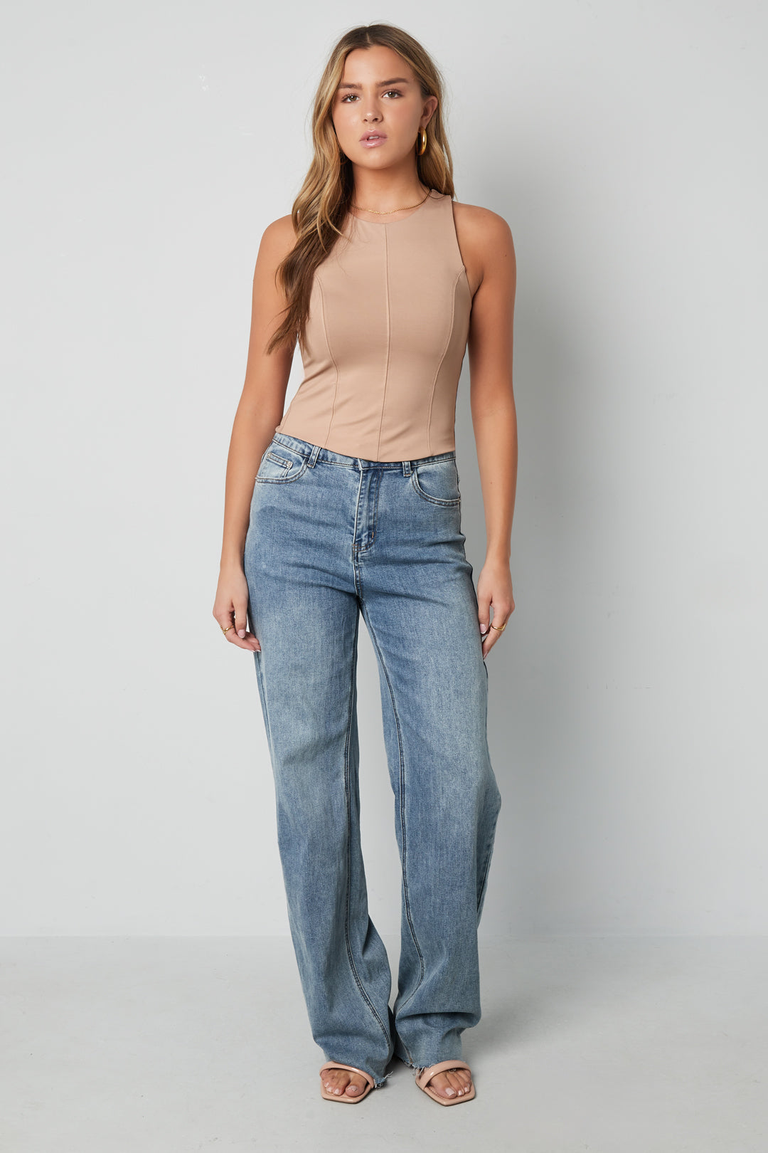 Gebreide Nylon Vrouwen Mouwloze Top Lente/Zomer Basis Solide Kleur