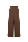 Geweven Polyestervezel Vrouwen Brede Broek Elegante Solide Kleur Herfst/Winter