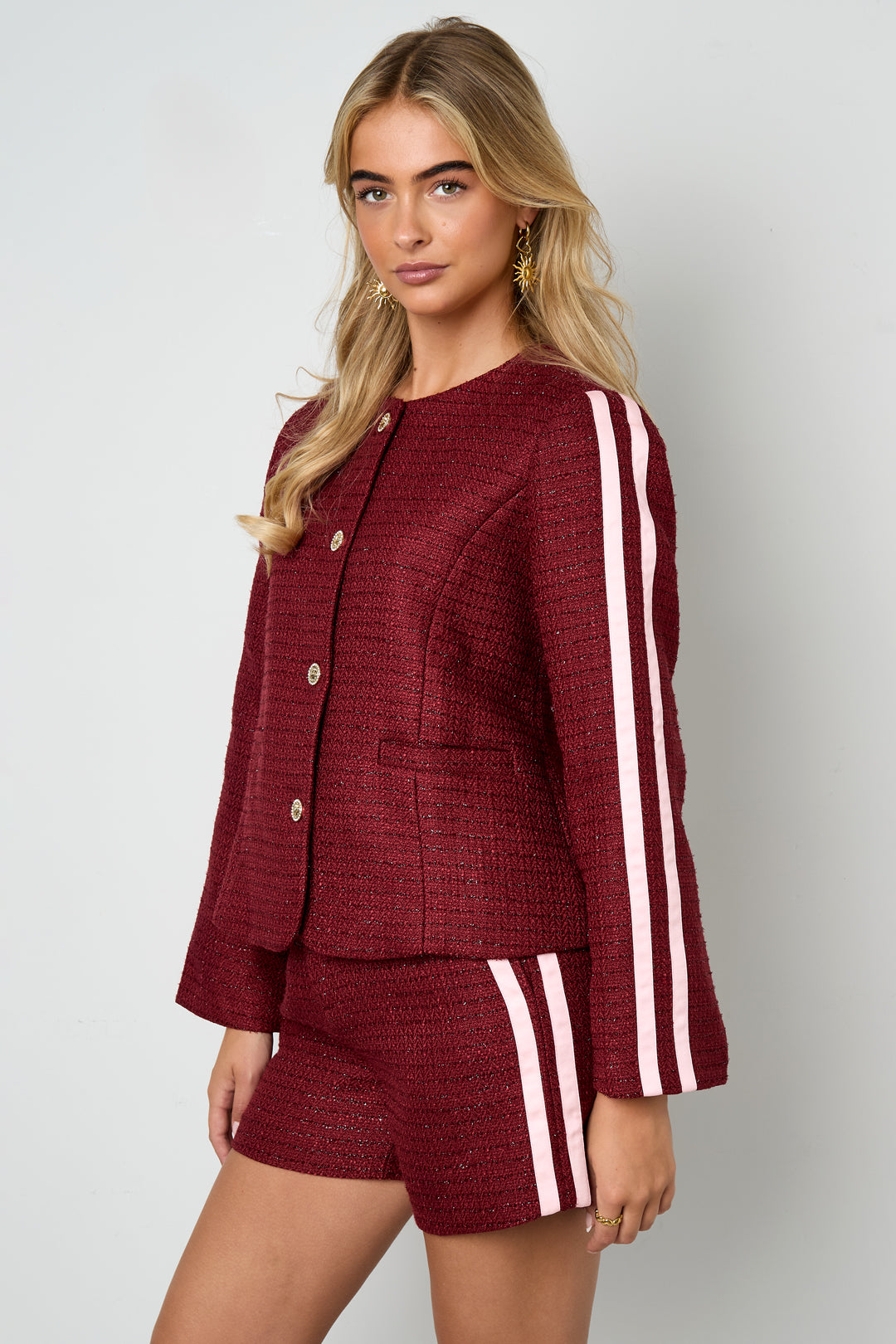 Geweven Polyestervezel Vrouwen Jas Elegant Ruit Herfst/Winter