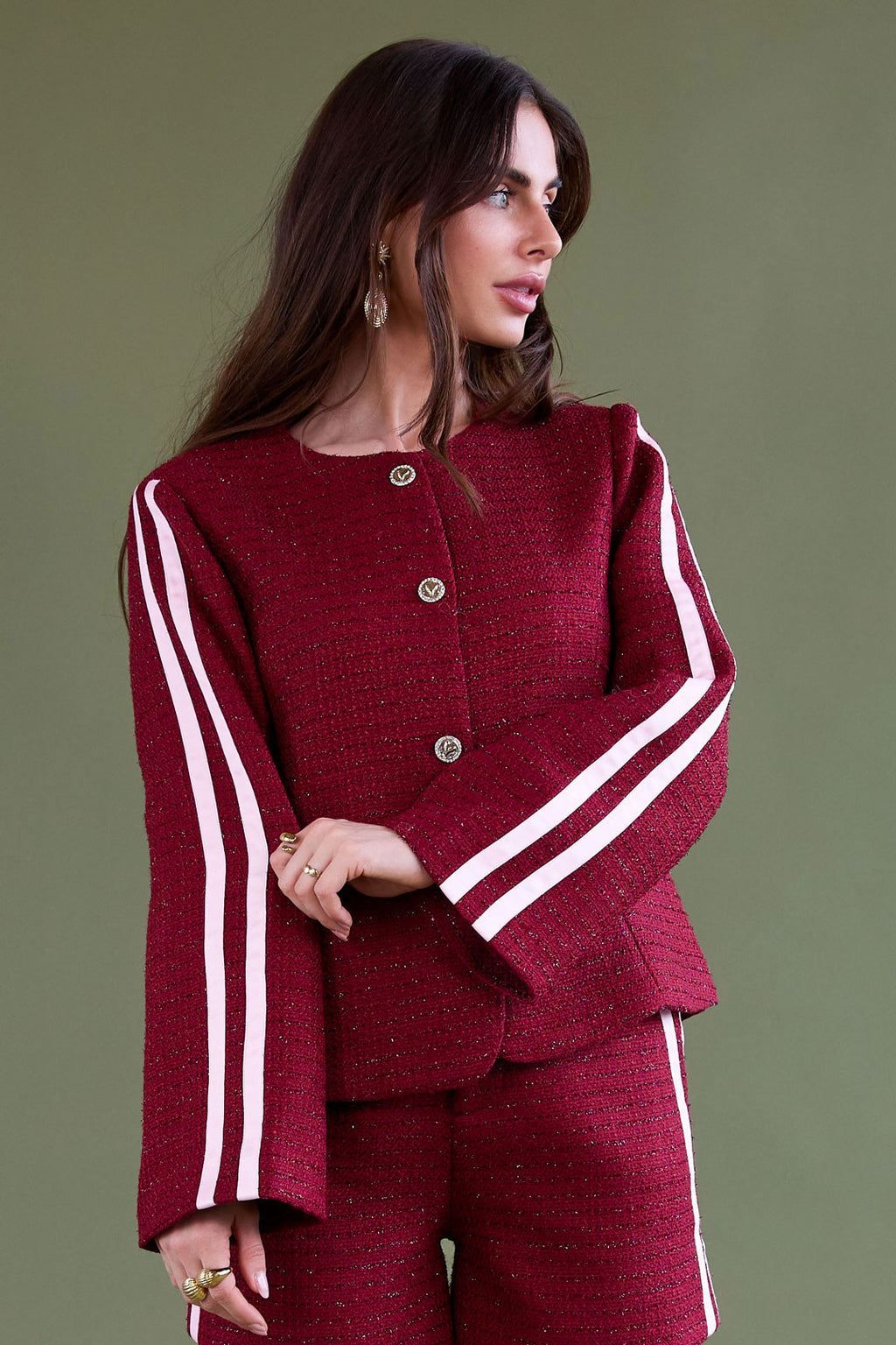 Geweven Polyestervezel Vrouwen Jas Elegant Ruit Herfst/Winter