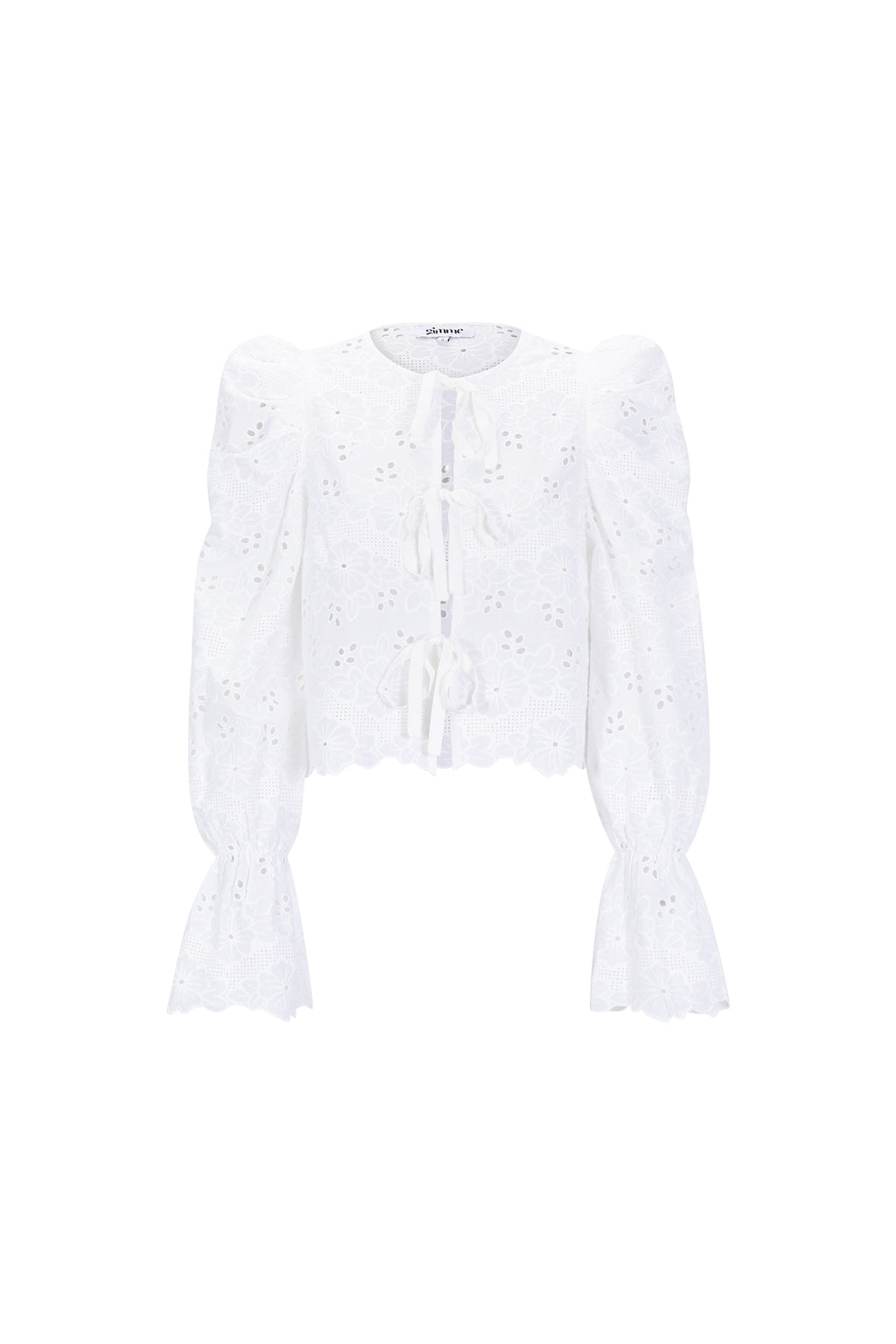 Cotton Woven Vrouwen Lange Mouw Top Casual Cutout