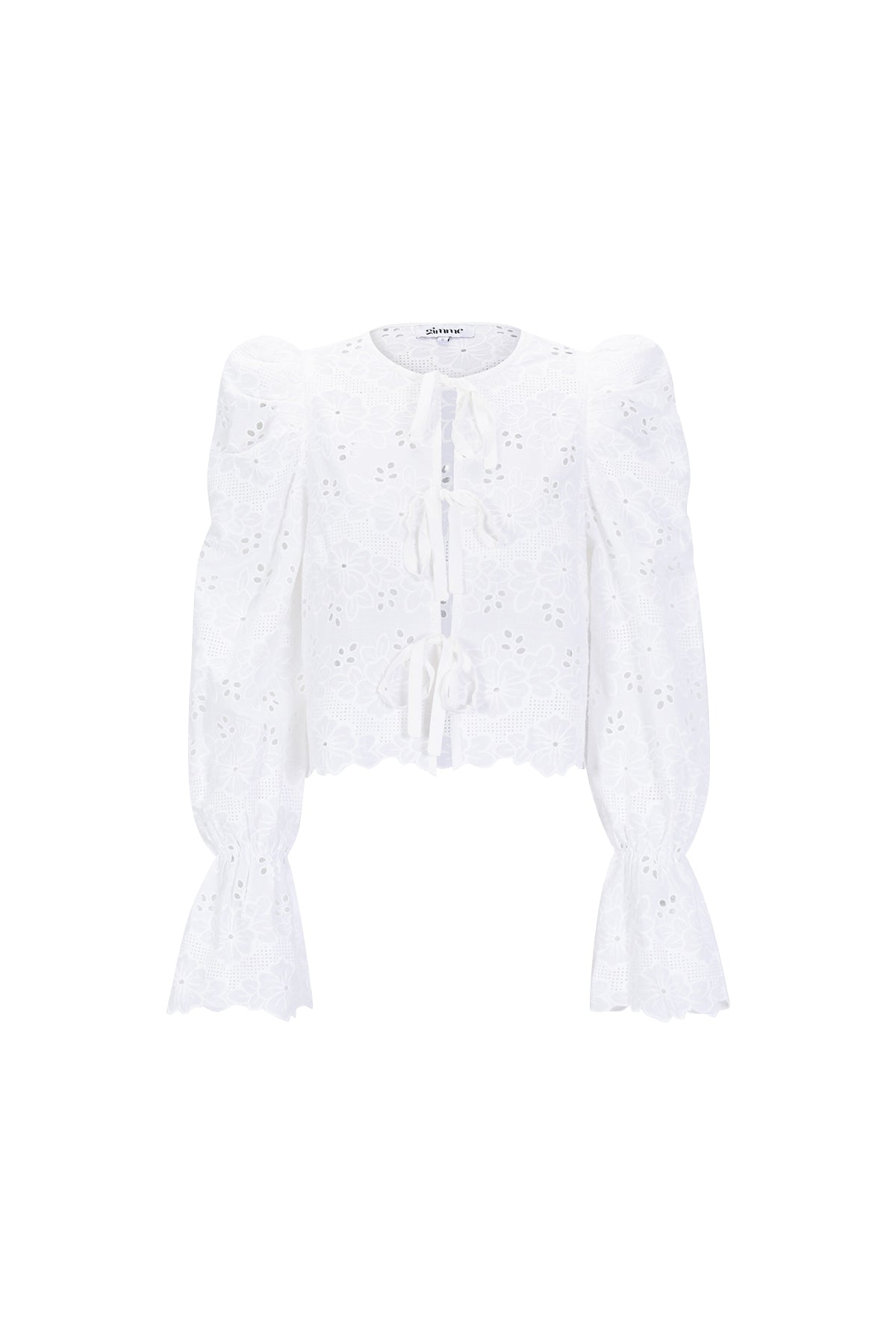 Cotton Woven Vrouwen Lange Mouw Top Casual Cutout